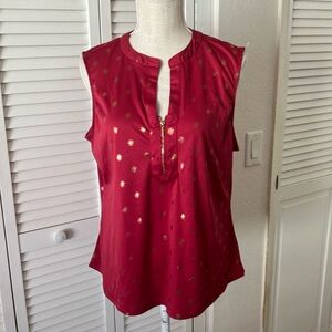 Alex & Parker burgundy wine with gold‎ sleeveless Top size XL
